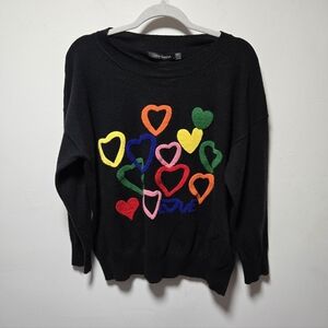 Gabby Isabella Hearts Love Sweater Size Large Pride